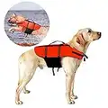 poppypet Gilet de Sauvetage pour Chien, Gilet de Flottaison pour Chiens, Gilet de Sauvetage Fluorescent pour Petit Animal de Compagnie Orange XL