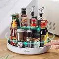 Skroad Drehteller Gewürzregal drehbarer Gewürzhalter Organizer aus Kunststoff für Gewürze Gewürzflaschen Öl Zutaten Gläser Kochen (1 PACK, Grau)