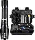 PHIXTON Rechargeable High Lumens Handheld Flashlight, Super Bright 5000 Lumen LED Flash Light Linterna, Long Lasting,Adjustable Focus,Waterproof,Shockproof,for Gift Emergency Camping Accessories