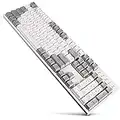 DURGOD Heavy Duty Mechanical Keyboard with Cherry MX Brown Switches N-Key Rollover 104 Keys(PBT Keycaps) Type C Interface for Gamer/Typists/Office/Home (White，ANSI/US)