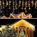 Eisregen Lichterkette Außen, 10.6M 480LEDs Weihnachtsbeleuchtung Außen Wasserfall Lichtervorhang Eisregen mit 8 Modi Eisregen Lichterkette Strom, IP65 Wasserdicht für Weihnachten, Party, Balkon Deko