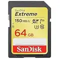 SanDisk Extreme 64GB SDXC Memory Card up to 150MB/s, Class 10, U3, V30