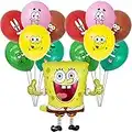 14Pcs Décorations de Ballons SpongeBob, Wopin Décorations de fête d'anniversaire ballons à l'héliumde Anniversaire Feuille Ballons pour Enfants Spongebob Décorations de Fête à Thème Cadeau de Fêtes