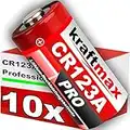 kraftmax 10er Pack CR123 / CR123A Lithium Hochleistungs- Batterie für professionelle Anwendungen - Neueste Generation