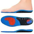 Plantillas gel hombre trabajo - Plantillas para estar de pie todo el dia, Plantillas para el dolor de talón, Espolones, Fascitis Plantar, dolor de rodilla y espalda - Azul EU(41-43)