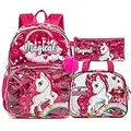 Mochila transparente para niños, mochila escolar con bolsa de almuerzo Estuche para lápices Mochila de PVC transparente con encantador patrón de dibujos animados para niñas, niños y niños pequeños