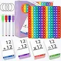 Math Flash Cards + Pop Fidget Chart - Math Games For Kids Ages 4-8- Multiplication, Division, Addition & Subtraction Flash Cards- Times Table Flash Cards - Kindergarten, 1st, 2nd, 3rd, 4th, 5th, Grade