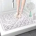 Lurowo Non Slip Shower Mat,Soft Comfortable PVC Loofah Shower Mat Decoration for Bathtub and Bathroom, Quick Drying, Anti Slip, Anti Mold, Easy Cleaning Shower Floor Mat for Wet Areas