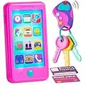 JOYIN Ensemble de Téléphone Portable, Trousseau de Clé et Carte de Crédit Jouet pour Enfants, Jouets pour téléphones Portables pour Enfants, Cadeaux d'anniversaire pour Tout-Petits de 1 2 3 4 5 Ans