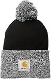 Carhartt Gorro de lana con vuelta y pompón Unisex, Negro, OFA