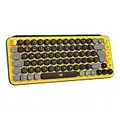 Logitech POP Keys Mechanische kabellose Tastatur mit anpassbaren Emoji-Tasten, Englishes QWERTY-Layout - Gelb/Schwarz