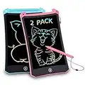 Tavoletta Grafica LCD Scrittura, PINKCAT Tavoletta Grafica Bambini 8.5 Pollici 2 Pacchi, Lavagna da Disegno Digitale Portatile, con Pulsante di Blocco, Regalo perfetto per bambini (blu+rosa)