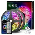 Mexllex LED Strip Lights 30M (2X15M) Music Sync Color Changing 5050 RGB LED Strip 44-Key Remote, Sensitive Built-in Mic, App Controlled (APP+Remote+Mic)