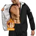 Gotoly Sauna Suit for Men Hot Sweat Waist Trainer Jacket Fitness Sauna Pants Gym Workout Muscle Training Sweat Suits