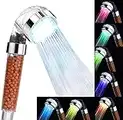 Shower Head, High Pressure Boosting Water Saving, Led Shower Head with 7 Colour Changing, Handheld Shower with Ionic and Stone Filter for SPA