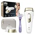 Braun IPL Silk-Expert Pro 5, At Home Hair Removal With Pouch, Precision Head And Venus Razor, Alternative For Laser Hair Removal, Gift For Women, White/Gold, PL5137