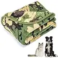 Nobleza Coperta per Cane Gatto Lavabile Soffice Durevole, Morbida Coperta di Flanella per Cani e Gatti, per Cani, Gatti, Conigli e Altri Animali Domestici, Verde Mimetico 100 * 80 cm