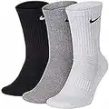 NIKE Season 2021/22 Sport, Socks Unisex Adulto, Black(white) Carbon Heather(black, L Paquete De 3