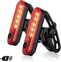 Nestling Luce Posteriore Bici USB Ricaricabile, luci Fanali Posteriori per Biciclette LED, IPX4 Impermeabile con 4 modalità,2 PCS Fanale Posteriore Sicuro - per Bici da Strada e Mountain Bike