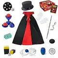 Magic Tricks Set for Kids, Amazing Cosplay Costume Dress Magic Kit, Magic Made Easy Range Included Magic Wand, Top Hat, Fancy Costume Dress & Much More Magic Props, Box Of Tricks Gifts for Age 5+