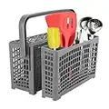 Housolution Universal Dishwasher Silverware Replacement Basket 10.35 x 5.9 x 5.39 inch, 2 in 1 Utensil/Cutlery Basket with 7 Compartments, Compatible with Bosch Maytag Kenmore KitchenAid Samsung, Gray