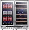 EdgeStar CWBV80261 30 Inch Wide 26 Bottle 80 Can Side-by-Side Wine and Beverage Center