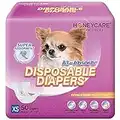 HONEY CARE All-Absorb Disposable Female Dog Diapers Extra Small Size, Improved, 50 Count, Super Absorbent, Breathable, Wetness Indicator