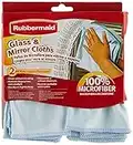 Rubbermaid 2-Pack Microfiber Glass Cleaning Cloth, Blue (FG6M0206)