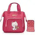 HappyVk-Borsa per Pannolini per Bambola con Tappetino per Il Cambio Bambola-Ricamo Gatto-Accessori per Bambole- Borsa per Bambini dai 3 Anni in su