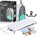 KLIFI™ Small Table Top Ironing Board Includes 3 Stylish Heat-Resistant Covers and Attached Iron Rest and hook Mini Iron Board Folds and Hangs for Storage and Travel, Folding Ironing Board One Size