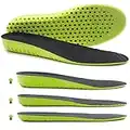 Ailaka Elastic Shock-absorbing Height Increasing Sports Shoe Insole, Soft Breathable Honeycomb Orthotic Replacement Insoles for Men and Women, UK 7-10.5, Heel height: 1.5cm, Green