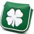 barudan golf Lucky Clover Heel Shaft Putter Cover Square Mallet Putter Headcover Magnetic for Scotty Cameron 6M DB Taylormade Spider S Ping Green Pu Leather Made for Golfer Men