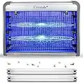 Denny Shop Industrial Indoor Electric and Insect or Bug Fly Mosquito or Killer or Zapper with 2 UV/LED Light Tubes by Crystals® (20Watt (2x10W) UV Light)