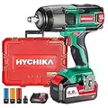 Cordless Impact Wrench, HYCHIKA 18V Impact Gun, Electric Wrench Driver, 4.0Ah Battery, 1/2 Inch Chuck, 3000IPM Impact Frequency, with Socket Set 17/19/21mm for Car Wheel Nut Remove