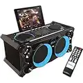 Ibiza - SPLBOX200-BK - Sistema audio portatile all-in-one da 120 W alimentato a batteria con LED sugli altoparlanti - Bluetooth, USB, SD, FM e LINE-IN - Nero