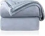 RATEL Plaid Polaire Couverture en Flanelle Douce Et Confortable, Plaid pour Lit, Canapé 150 x 200 Gris Clair