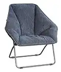Zenithen Limited Hexagon Folding Dish Chair, Gray Corduroy - Pack of 1
