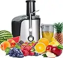 PureMate Juicer Machines, 800W Powerful Juicer Extractor Quick Juicing for Whole Fruit and Vegetable, BPA-Free with 2 Speed Settings, Easy to Clean & 75MM Large Feed Chute, Centrifugal Juicer Machine