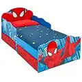 Worlds Apart Lettino Per Bambini Spider Man Con Occhi Luminosi E Contenitore Sottoletto, Legno, Multicolore, 142 x 77 x 64 Cm