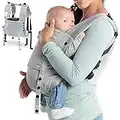 TAMAITI and family | Flexible Babytrage ab 6 Monate bis 20 kg ohne Hüftgurt [Anti-Slip-Protection] | Baby Trage Baby Tragerucksack Baby Carrier Tragetasche Baby Onbuhimo (Ultimate Gray)