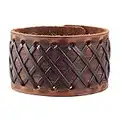 MULBA Antique Men's Brown Leather Cuff Bracelet, Leather Wrist Band Wristband Jewelry SL2259