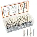 ISPINNER 140pcs Plastic Drywall Anchors Self Drilling Hollow Wall Anchors with Screws Assortment Kit (13x42mm + 15x33mm)