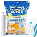 Lacmisc Lot de 10 Sac Sous Vide Vetement Aspirateur 60x40cm Sac de Compression Voyages Réutilisables Sacs de Rangement sous Vide