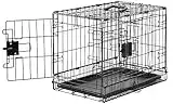 Amazon Basics Foldable Metal Wire Dog Crate with Tray, Double Door, 56 cm