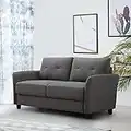 Zinus Contemporary Upholstered 62.2in Sofa Couch/Loveseat, Dark Grey