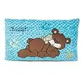 NICI Acogedora Oso y Rana – Cojín Esponjoso sostenible, niños y bebés – Suaves Almohadas rectangulares de Juguete, 43 x 25cm, Color Azul, 43 x 25 cm (47615)