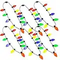 JOYIN 6 Pack Holiday Christmas LED Light Up Bulb Necklace Christmas Holiday Accessories Party Favors