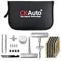 CKAuto Universal Tire Repair Kit, Heavy Duty Car Emergency Tool Kit for Flat Tire Puncture Repair, 36 Pcs Value Pack, Tire Plug Kit fit for Autos, Cars, Motorcycles, Trucks, RVs, etc.