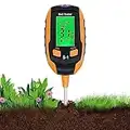 Wigearss 4-in-1 Soil PH Meter Digital Plant Moisture Meter with PH Temperature Light Environment's Moisture Soil PH Meter Soil Sensor Tester for Garden Indoor and Outdoor Plants Farm Lawn