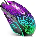 VersionTech Gaming Mouse, 4 DPI Settings Up to 3600 DPI, Light Up RGB Ergonomic Optical Gaming Mice for Laptop/mac, Computer Wired USB Mouse, 7 Colors LED Backlight, 6 Programmable Buttons-Black